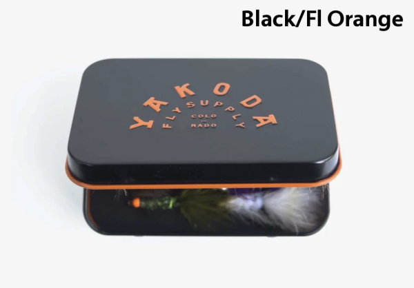 Yakoda Fly Tin Fly Box Black Fl Orange Yakoda Fly Tin Fly Box Black Fl Orange